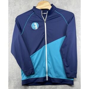 AFLAC Full-Zip‎ Track Jacket Polyester Spandex Blend Blue Logo Employee Men's L